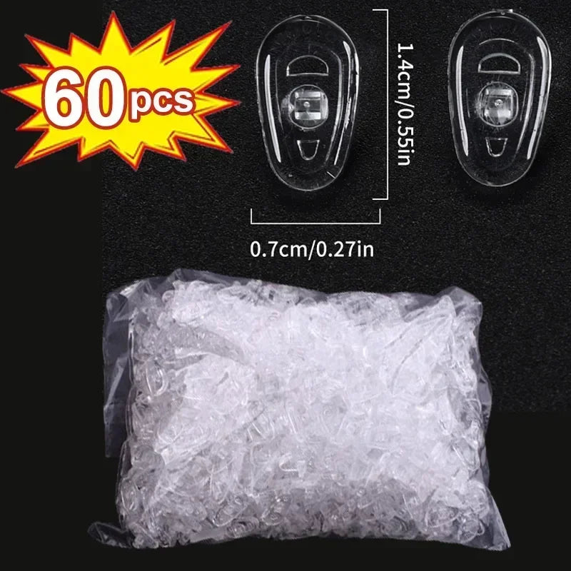 10/100pcs Eyeglasses Nose Pads with Screwdriver Soft Silicone Airbag Glasses Anti-slip Nose Pad Screw Replacement Repair Tools