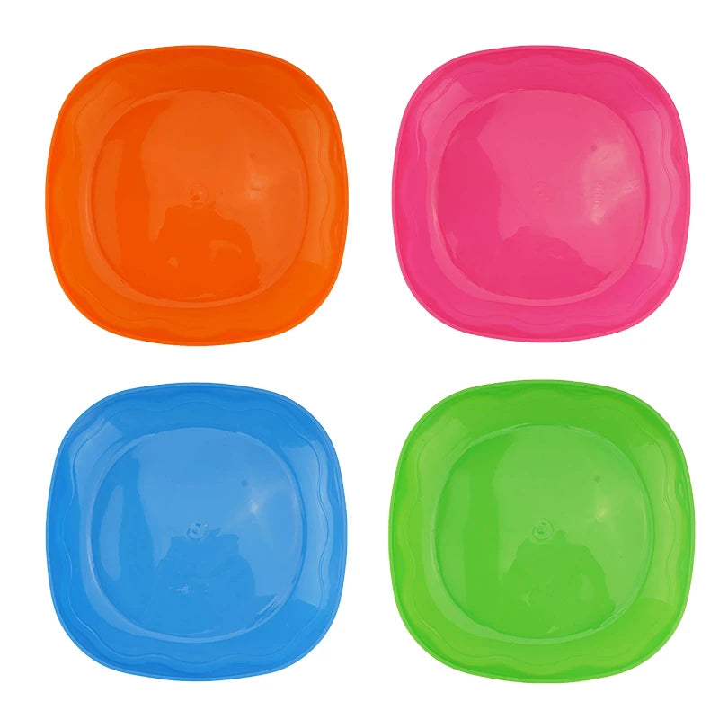 6Pcs Plastic Dinner Plate Dessert Plate Reusable Suitable For Picnic Kitchen Dishwasher Safe Dinner Plate For Home Parties