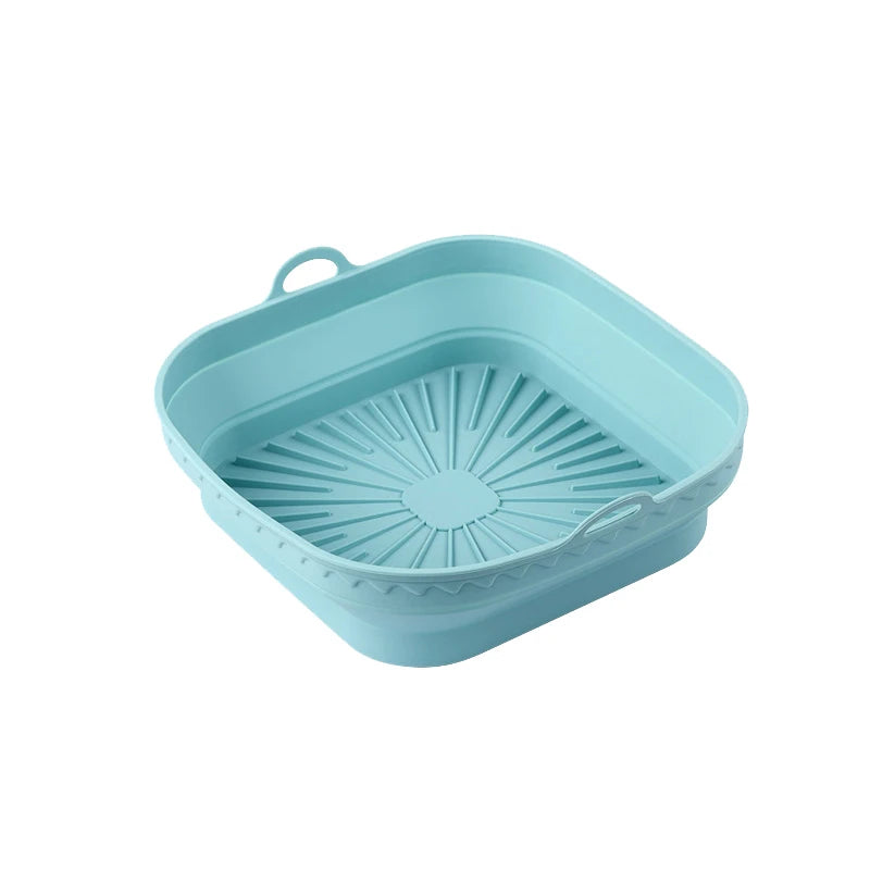 1Pcs Silicone Air Fryer Oven Baking Tray Pizza Fried Chicken Basket Pad Air-fryer Pot Food Plate Reusable Airfryer Pan Liner