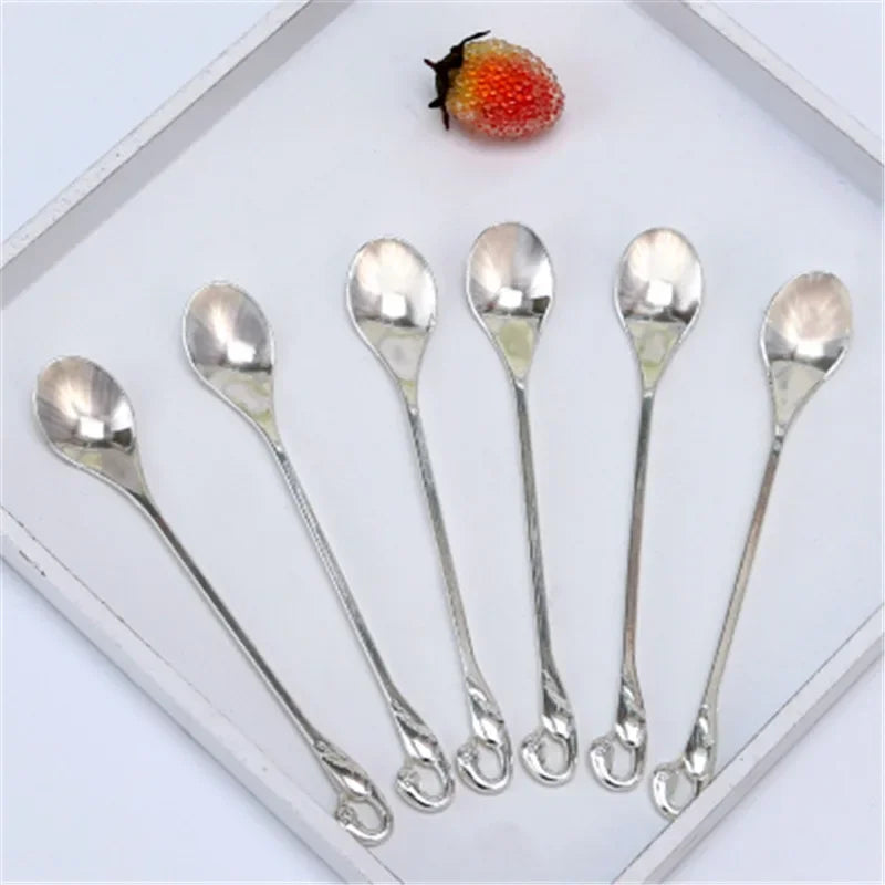 Creative Swan Aluminum Condiment Pot Set Seasoning Container alloy Spice Glass Jar Salt Sugar Bowl Pepper Coffee Organizer