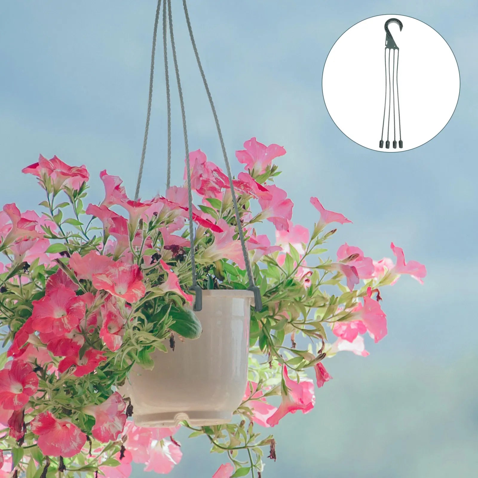 5pcs Plastic Plant Hanging Basket Hooks Hanging Planter Holder multiuse Flower Pot Hangers Garden Basket Hanging Chains 4 Hooks