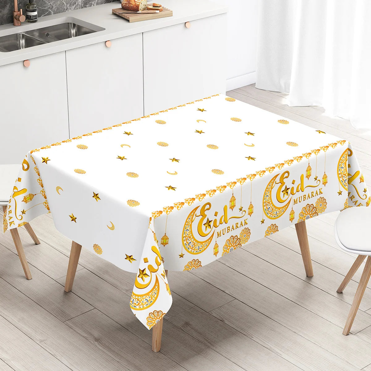 Eid Mubarak Tablecloths Ramadan Decoration for Home 2025 Islamic Muslim Party Decor Ramadan Tableware Supplies Eid Al Adha Gift