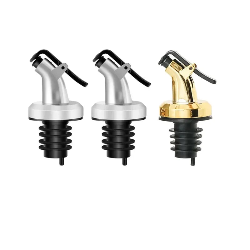 1-4Pcs Oil Bottle Stopper Cap Dispenser Sprayer Lock Wine Pourer Sauce Nozzle Liquor Leak-Proof Plug Bottle Stopper Kitchen Tool