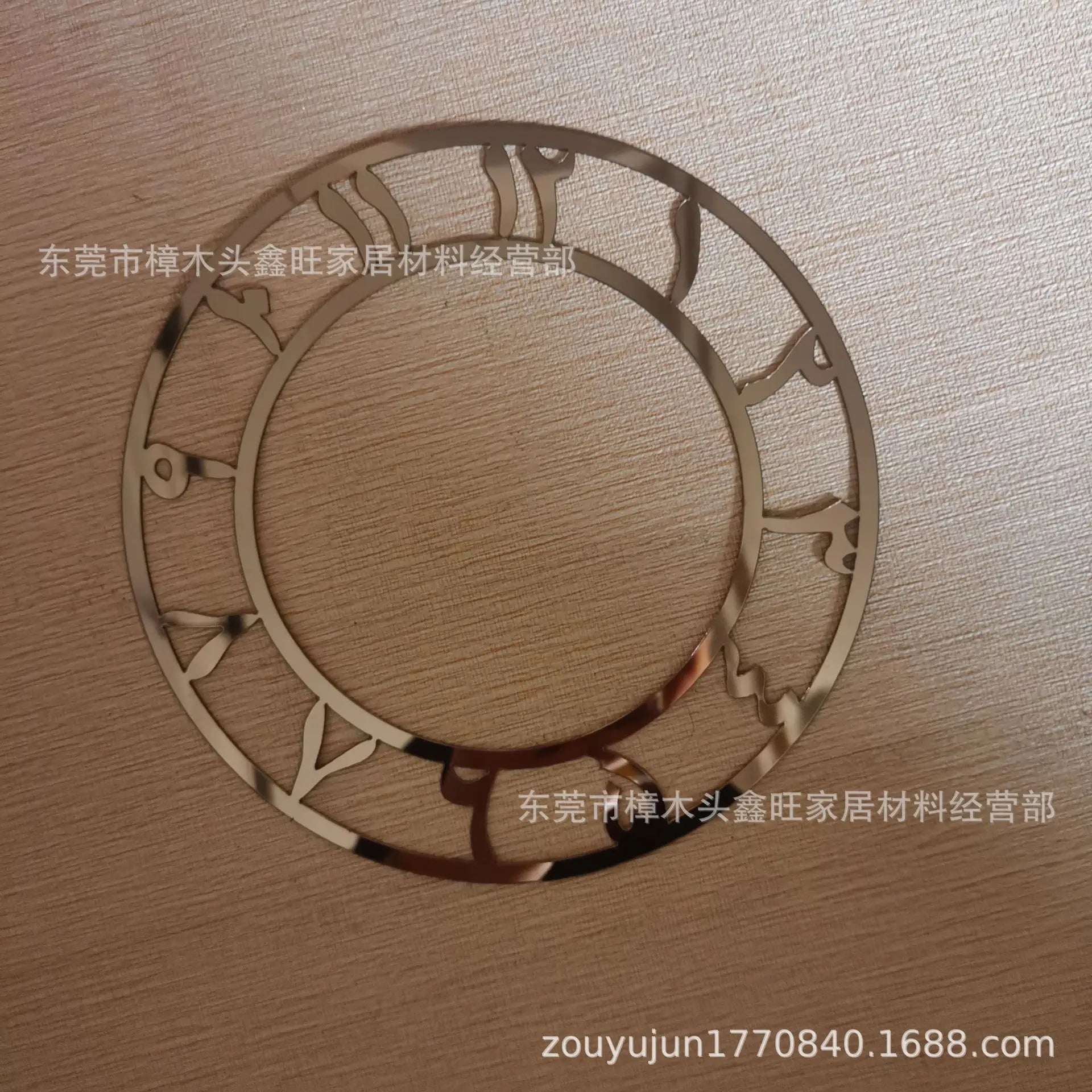 Arabic Round Mirror Clock Sticker, Acrylic Digital Wall Decor for Living Room Hotel Background, Self-Adhesive Timepiece