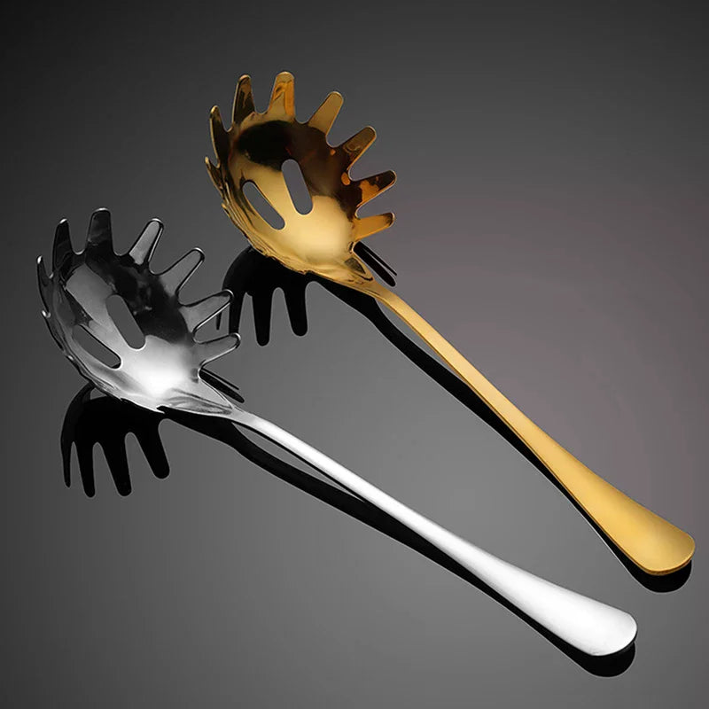 Spoon Multifunctional Noodle Spoon Food Strainers Stainless Steel Spaghetti Server Pasta Colander Ladle Noodle Strainer Tool