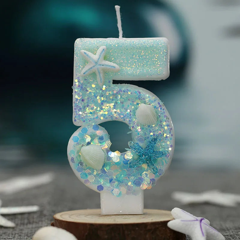 Digital candle ocean beach starfish creative birthday party decoration