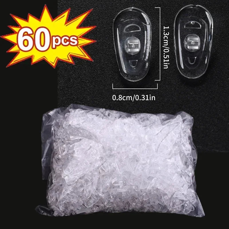 10/100pcs Eyeglasses Nose Pads with Screwdriver Soft Silicone Airbag Glasses Anti-slip Nose Pad Screw Replacement Repair Tools