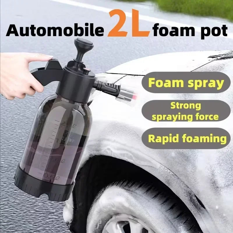 2L Foam Sprayer Car Wash Hand-held Foam Watering Can Air Pressure Sprayer Plastic Disinfection Water Bottle Car Cleaning Tools