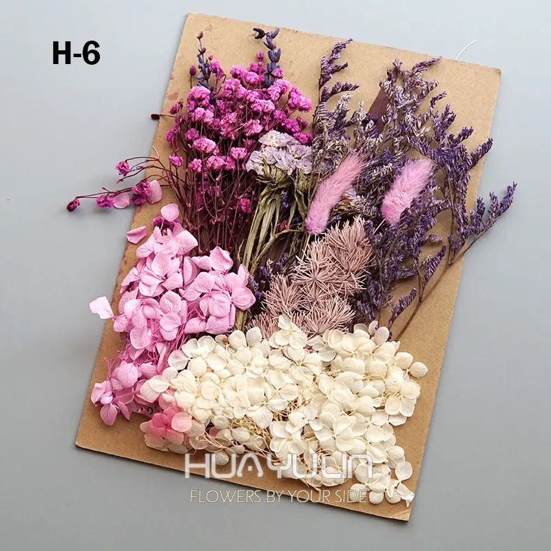 1 Pack Artificial Plants Dried Real Flowers Preserved Materials Epoxy Resin Candles DIY Floral Materials Hydrangea Set Flowers