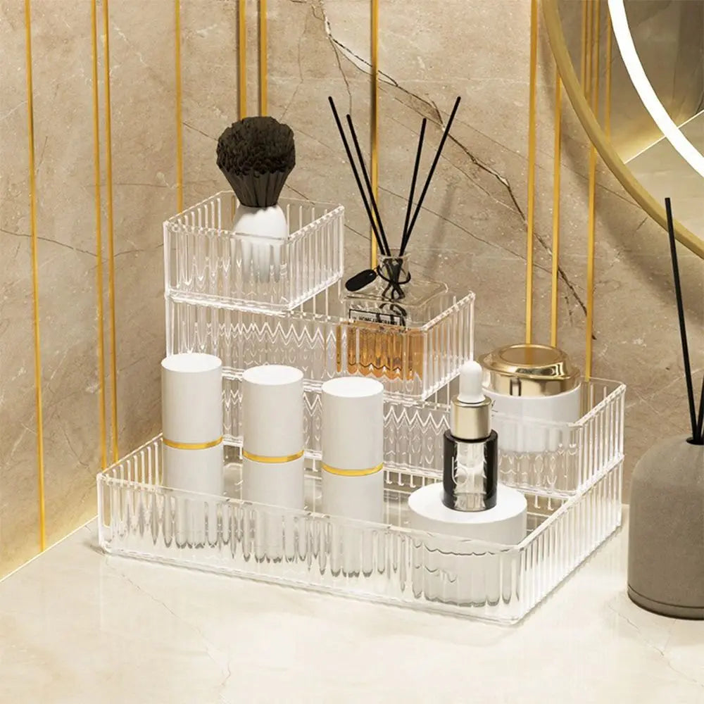 High Quality S/M/L/XL Desk Drawer Organizers Rectangle Transparent Storage Box Plastic Unlimited Makeup Organizer Home Office