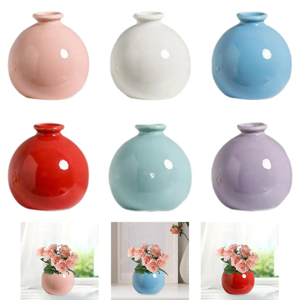 Plant Pot Flower Arrangement Table Centerpiece Home Small Desktop Office Minimalist Kitchen Shelf Ceramic Flower Vase Decoration