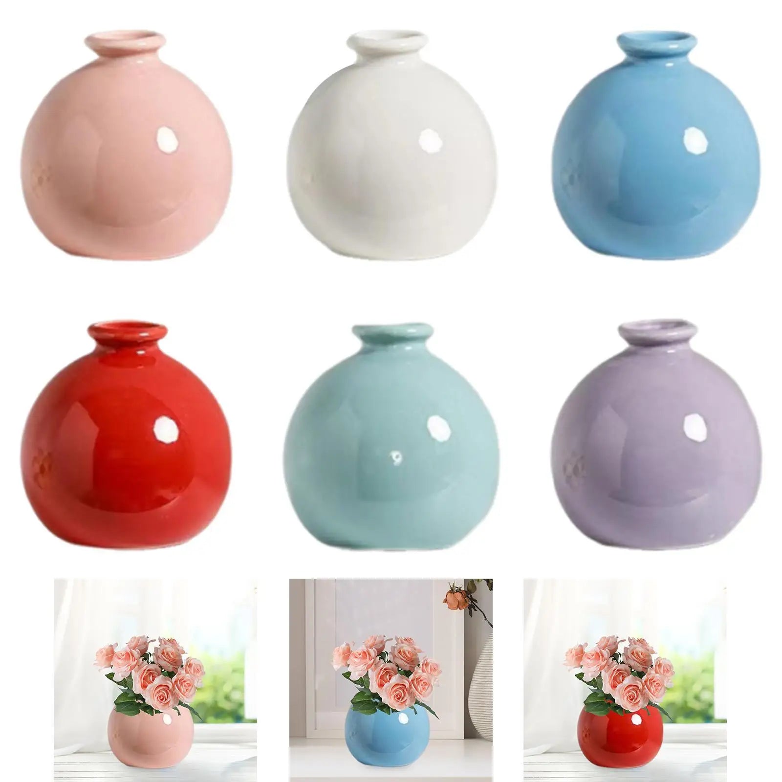 Plant Pot Flower Arrangement Table Centerpiece Home Small Desktop Office Minimalist Kitchen Shelf Ceramic Flower Vase Decoration