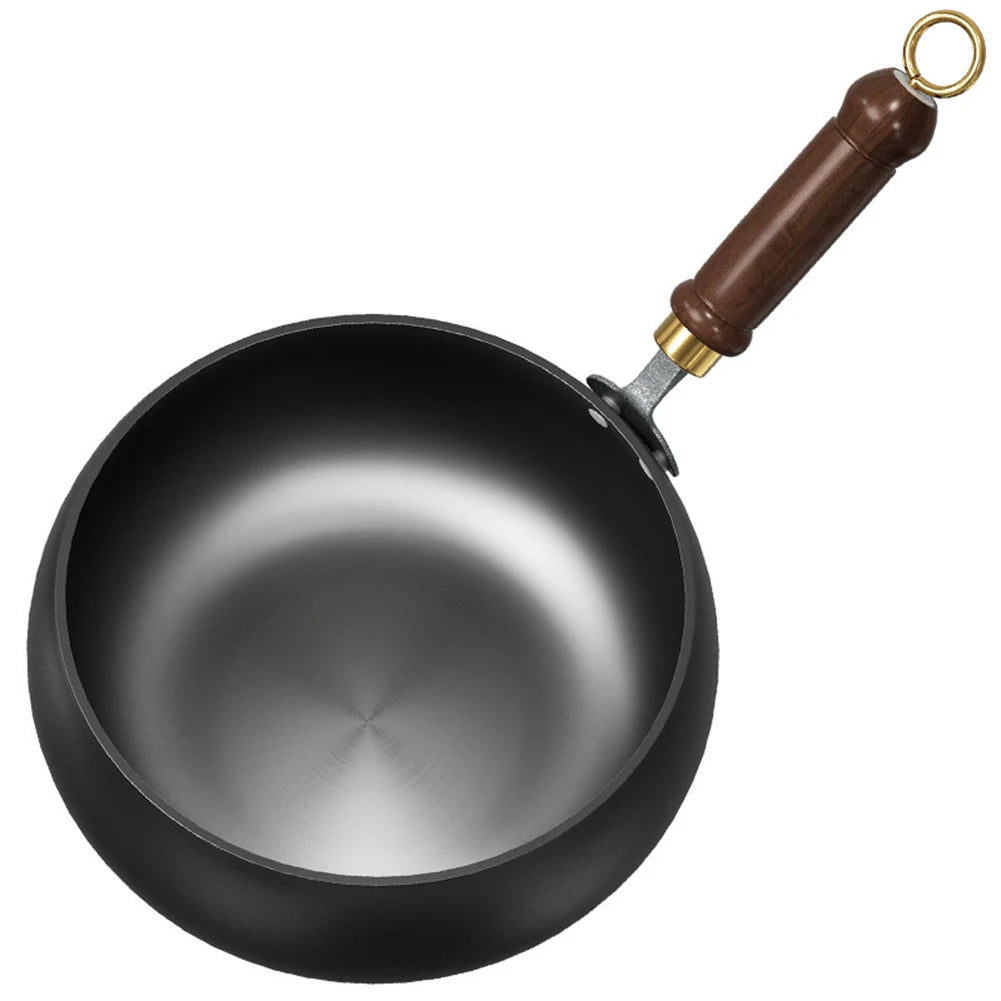 Handmade Forging NON-STICK PAN Household Stir Fry Stew Pot Flat Bottom Small Frying Pan Kitchen Gas Stove Pan Cookware