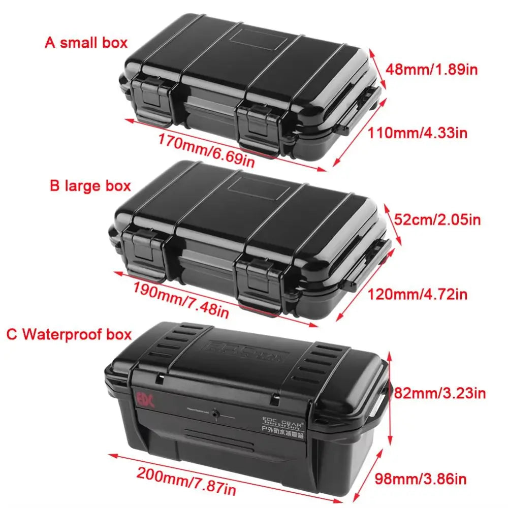 Professional ABS Sealed Toolbox Waterproof Shockproof Equipment Dry Box with Foam Lining Black Camping Storage Box