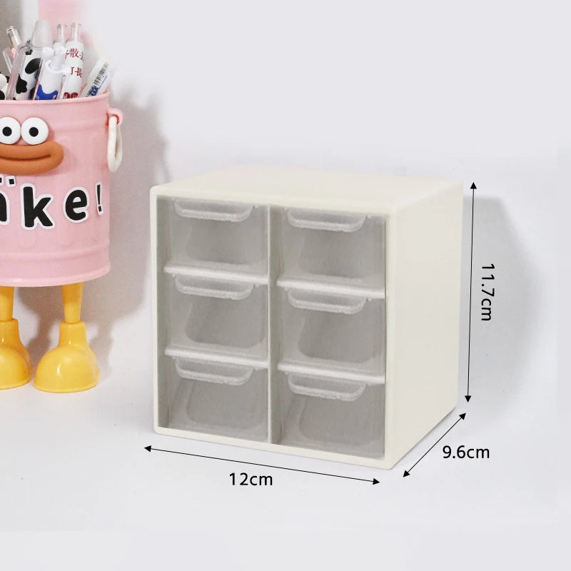 Multi-layer Desktop Storage Box Large Capacity Dustproof Organizing Box Multifunctional Transparent Six Grid Drawer Storage Box