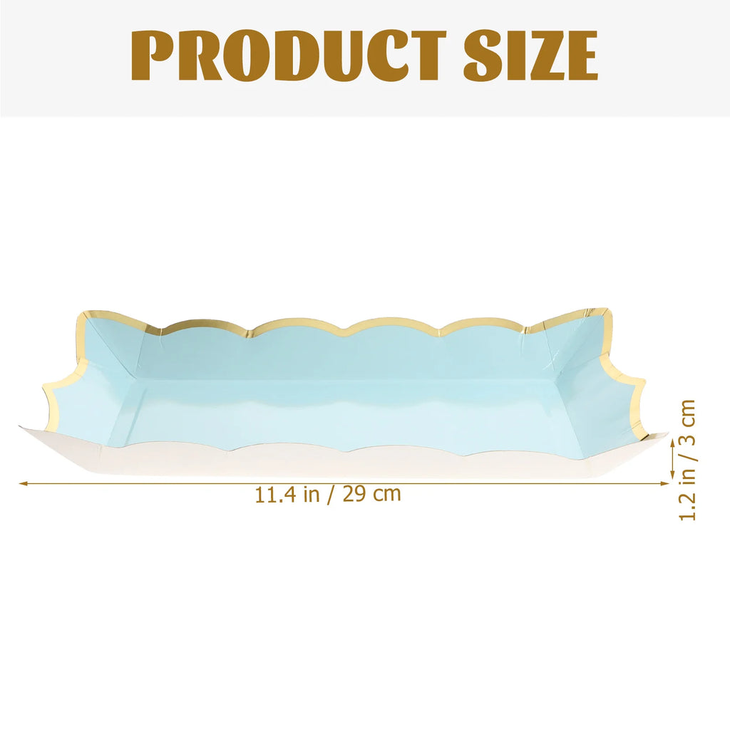 4pcs Disposable Serve Tray Food Serve Platter Fruit Cake Serving Tray Food Hold Container For Party Wedding Buffet Dessert Snack