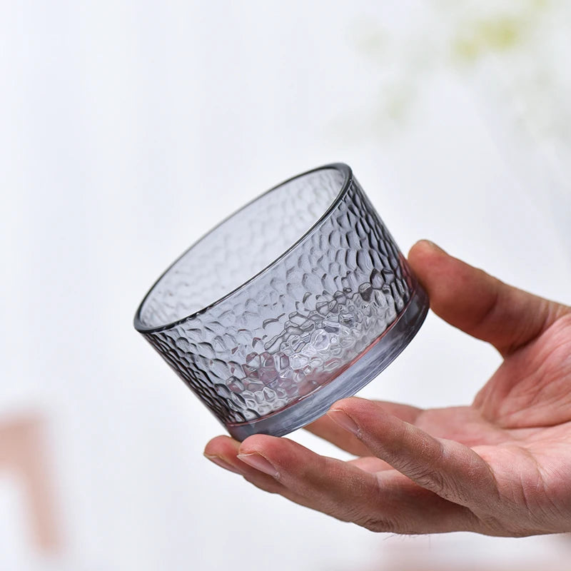 Glass Ice Cream Dessert Bowl Japanese Style Hammer Patterned Household Candy Snack Bowls High Quality Living Room Tableware