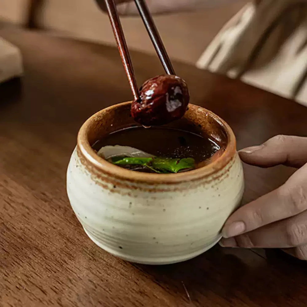 Household Ceramic Soup Pot Japanese Vinatge Creative Round Porcelain Tableware Lunch Egg Milk Dessert Bowls Kitchen Supplies