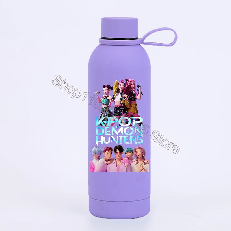 K Pop Demon Huntersd Water Bottles Kawaii Cartoon Thermos Bottle Kids Winter Outdoor Sports Water Cup Children Christmas Gifts