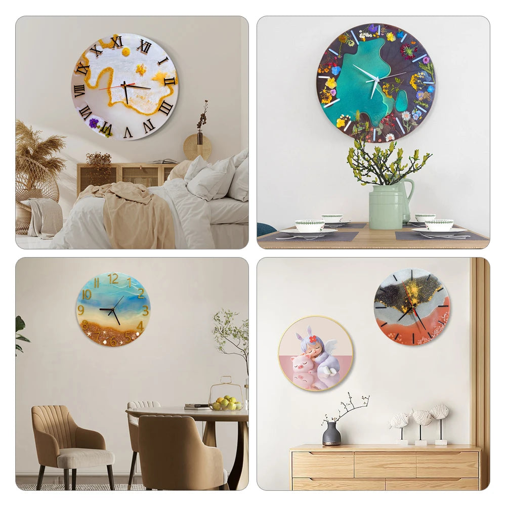 DM283 Round Roman Numerals Epoxy Resin Clock Silicone Mold DIY Wall Hanging Ornaments Moldes Para Resina Epoxi Manualidades