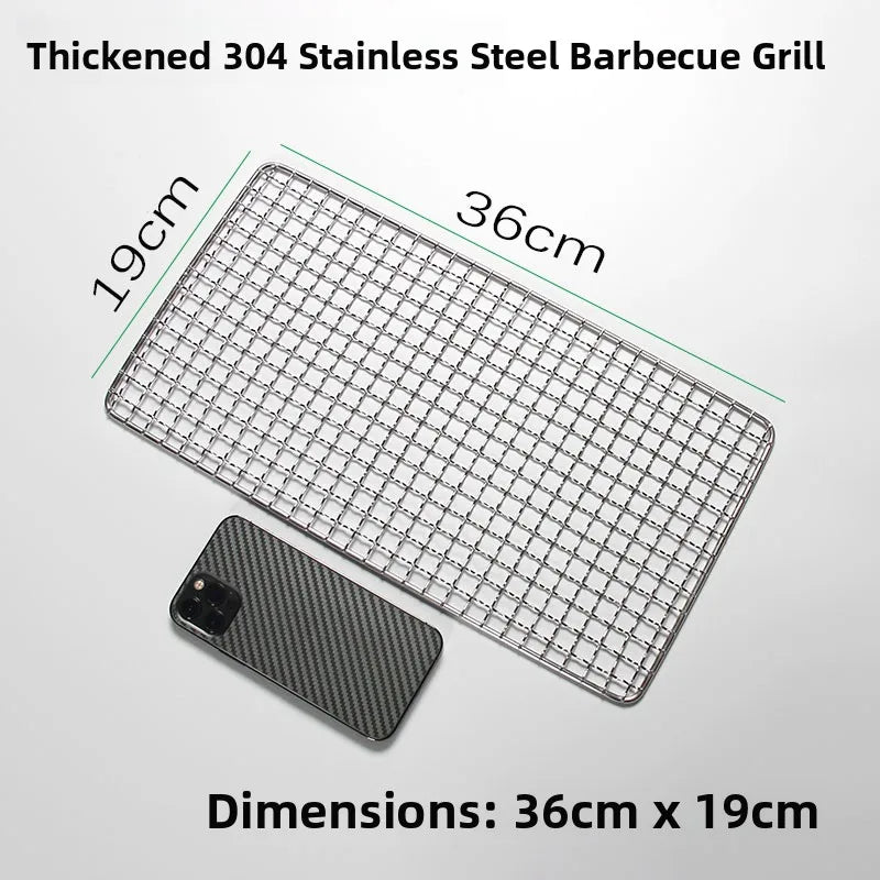 Thiened Rectangular Me BBQ ill Net 304 Stainl Steel Drng Net Barbecue Wire Me for Outdoor Kitchen Cooking Tools
