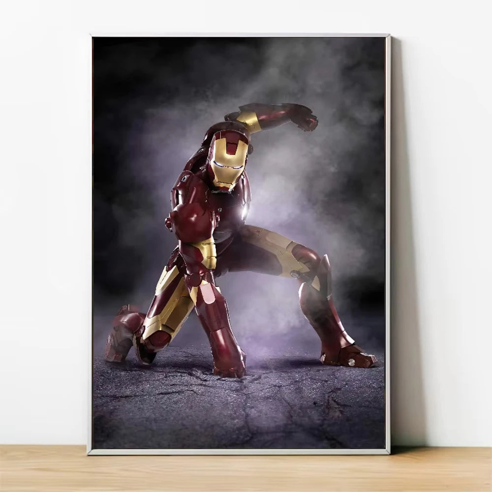 MINISO Marvel Superheroes Avengers Spider-Man Iron Man Parlor Bedroom Decorative Art Posters Wall Mural Canvas Painting Printing