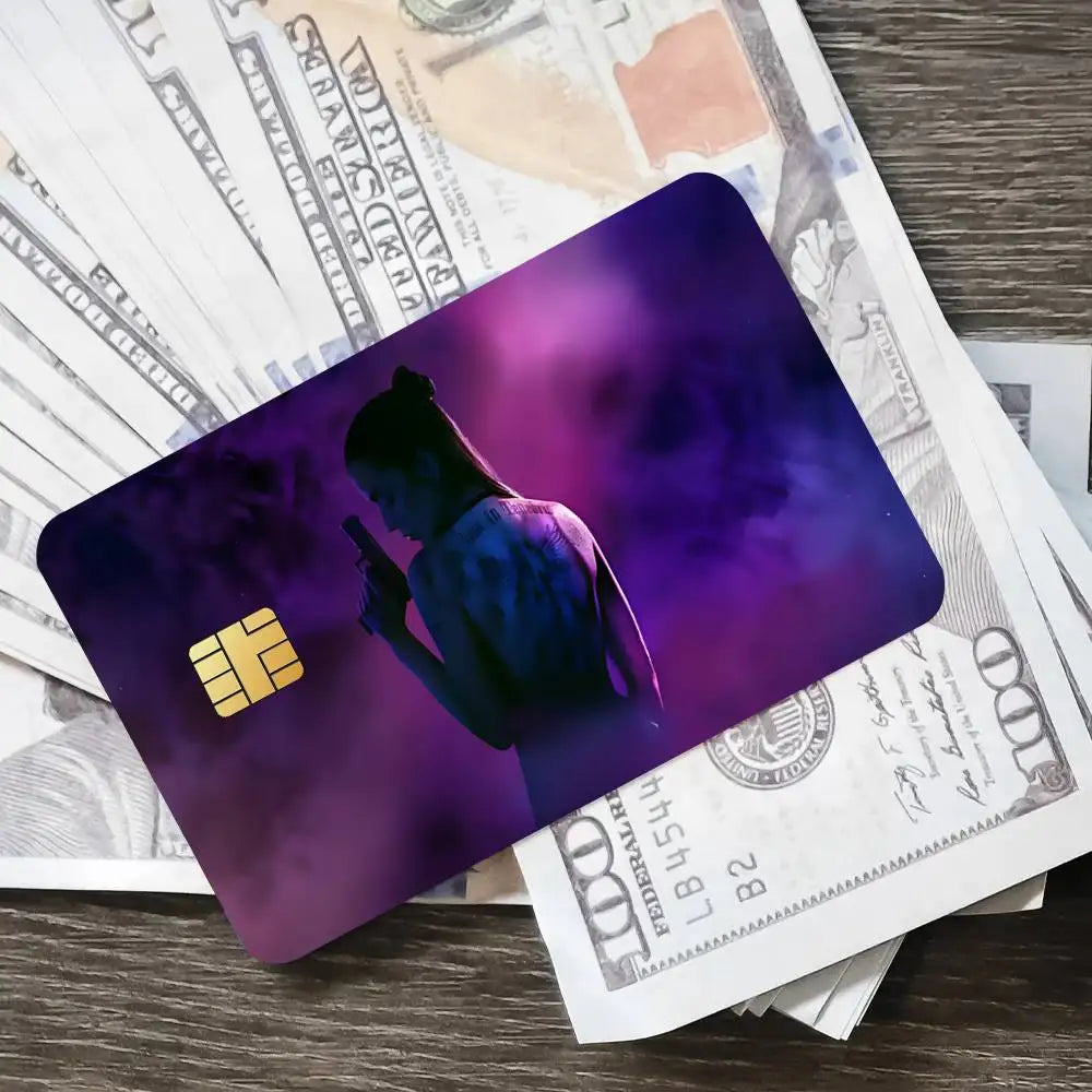 Action Crime MOVIE Ballerina Poster Credit Skin Cover Card Stickers 4PCS Film Bus Pass Front Decoration Bank Debit Waterproof