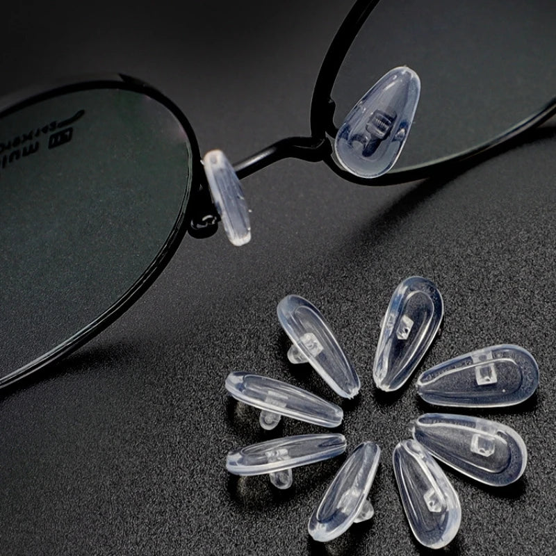 10/100pcs Eyeglasses Nose Pads with Screwdriver Soft Silicone Airbag Glasses Anti-slip Nose Pad Screw Replacement Repair Tools