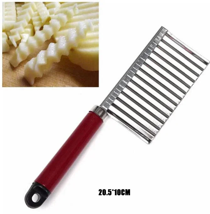 Potato Chip Slicer, Vegetable Fruit Cutter, Dough Chopper, French Fry Maker, Crinkle Wavy Kitchen Knife Tools Gadget
