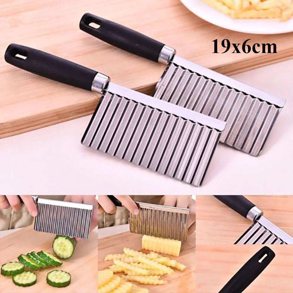 Professional Potato French Fry Cutter Machine with 2 Blades Stainless Steel Manual Vegetable Potato Slicer Kitchen Gadgets