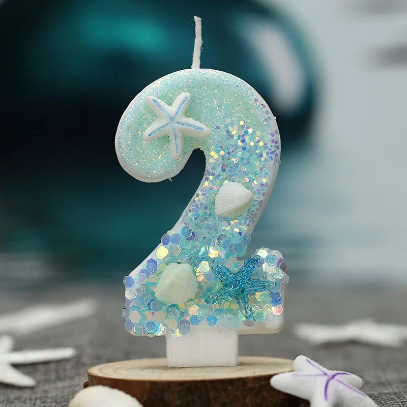 Digital candle ocean beach starfish creative birthday party decoration