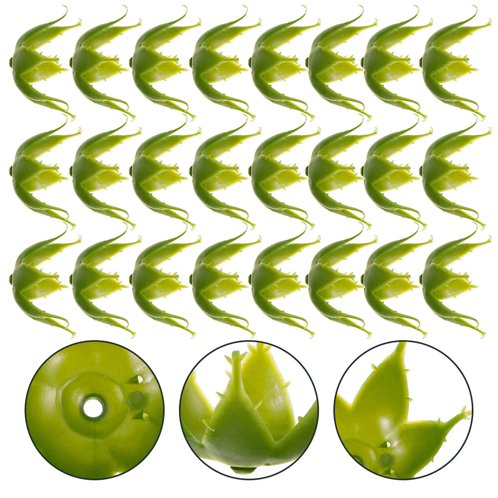 100Pcs Flower Calyxes Plastic Fake Artificial Rose Calyx Sepals DIY Craft Materials for Flower Stems Receptacles