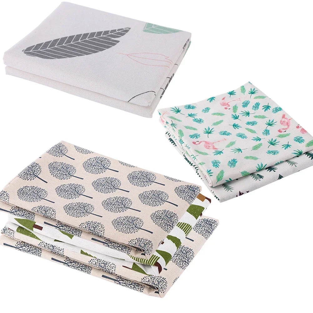 Printed Linen Cotton Fabric Cloth For Curtain Christmas Home Tablecloth Table Runner Pillow Cushion Handwork Sewing Placemat Bag