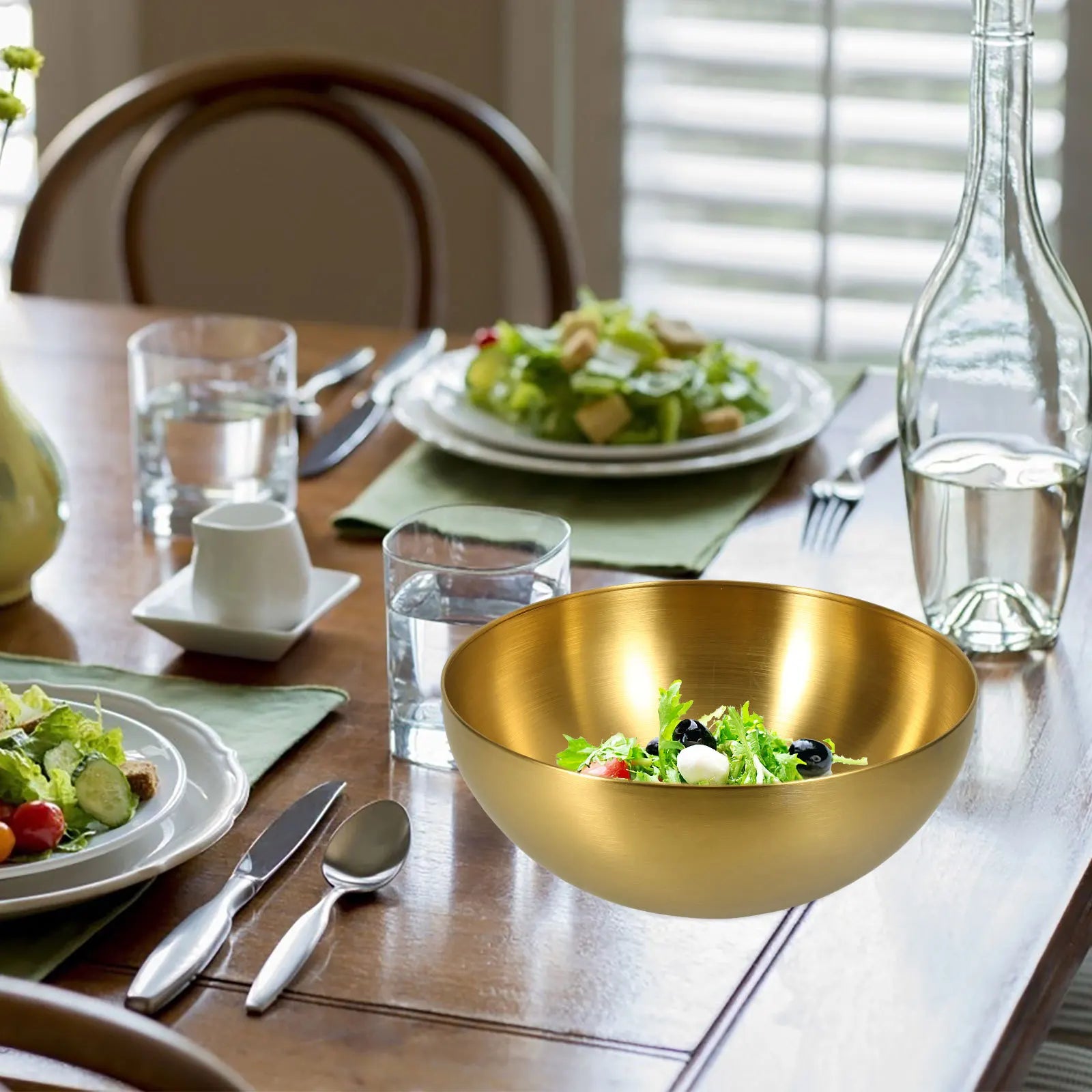 Large Stainless Steel Mixing Bowl Salad Bowl Kitchen Food Basin For Home Hotel Restaurant Use Kitchen Round Basin