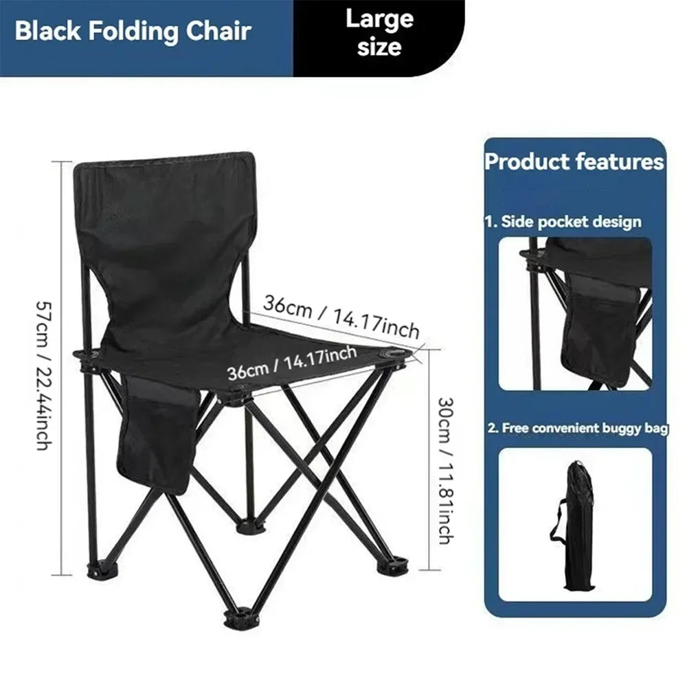 Camping Chair Outdoor Folding Beach Multifunctional Lazy Chair Easy Storage Fishing Chair Picnic Camping Equipment