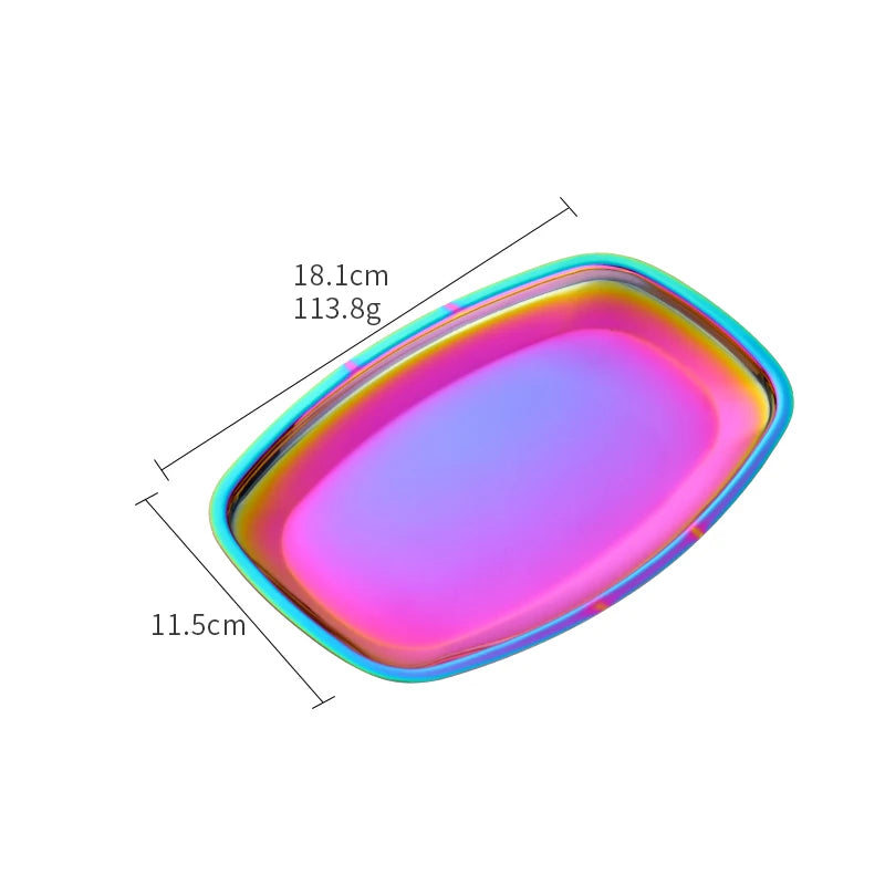 Nordic Style Oval Jewelry Storage Serving Tray Platter Stainless Steel Snack Tray Metal Storage Gold Decoration Home Organizer