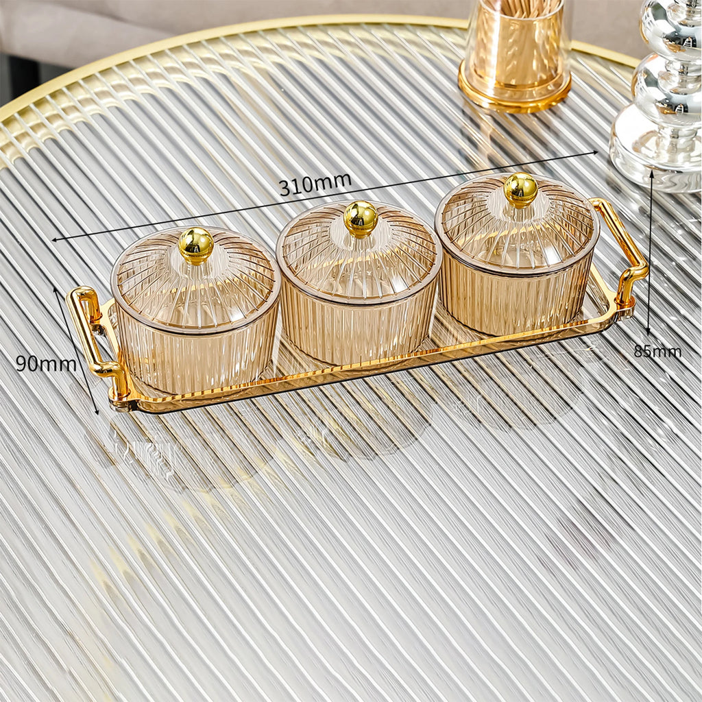 Platsic Caddy Serving Platter Condiment Tray Storage Container Dried Fruit Tray Fruit Snacks Serving Platter for Wedding Kitchen