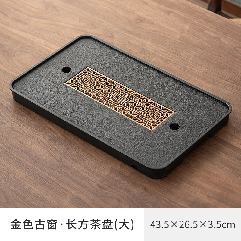 Chinese Style Aesthetics Tea Tray Kung Fu Light Luxury Lounge Creative Modern Tray Gift Serving Ceremony Bandejas Home Products