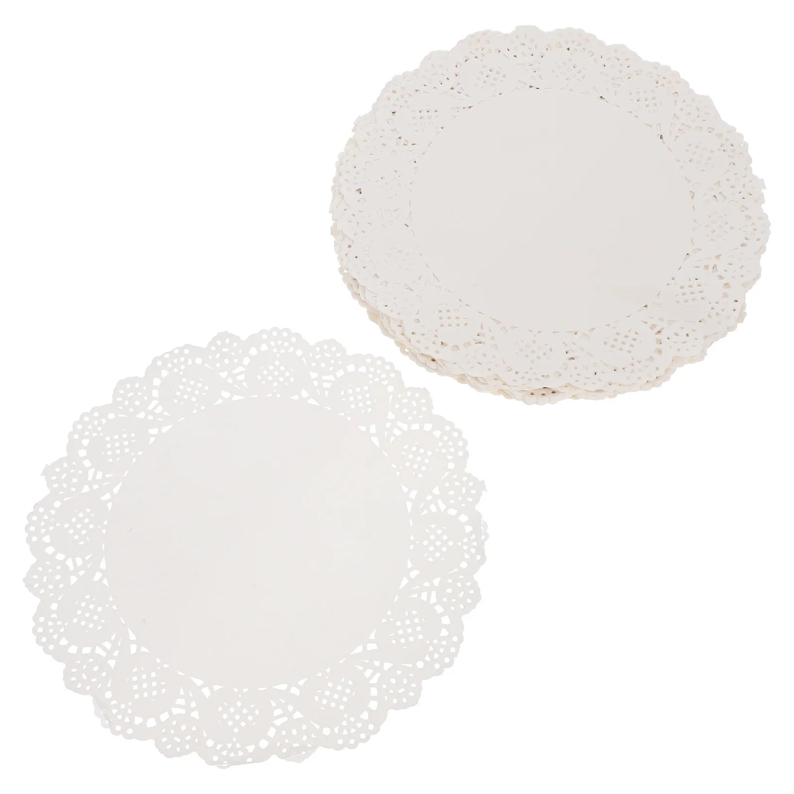 100Pcs 7.5 Inch White Cake Doilies Lace Paper Pads for Table Plate Decorating Wedding Coffee Bar Home Use Premium Round Liners