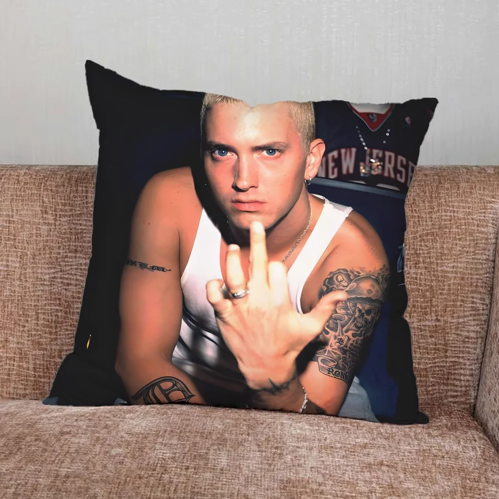 E-Eminem Rapper Pillow Case For Home Bedroom Car Office Decoration Living Room Sofa Cushion Cover Suitable