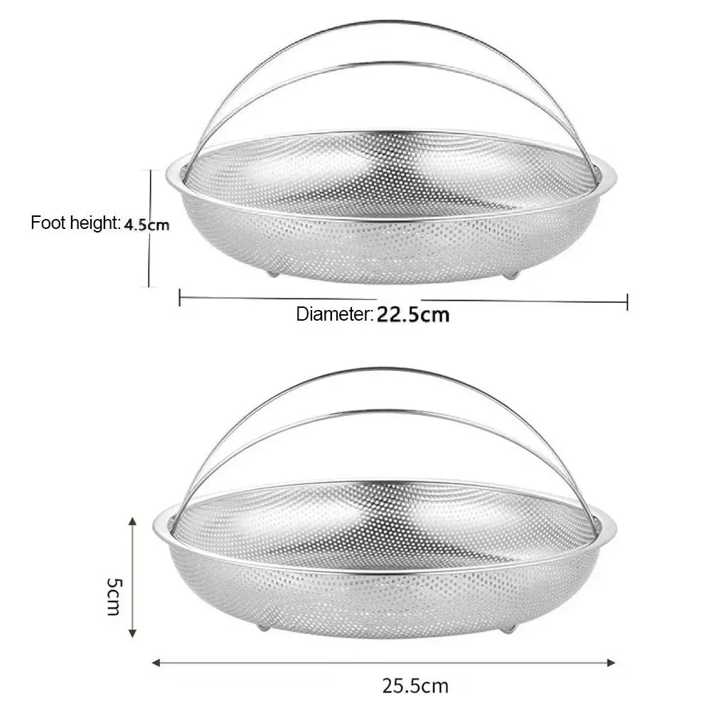 Stainless Steel Pressure Cooker Steamer Basket with Handle Food Steamer Basket Steaming Grid Drain Drainer Cooking Utensils