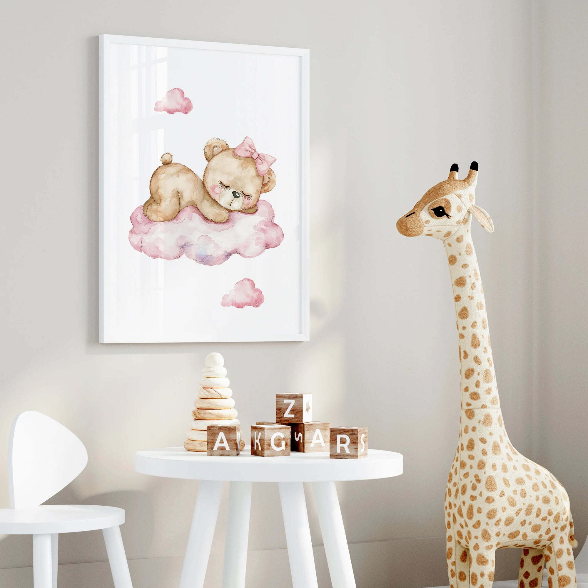 Pink Dream Bear Carousel Tent Swing Wall Art Prints Canvas Painting Poster Picture For Living Bedroom Kids Room Home Decor