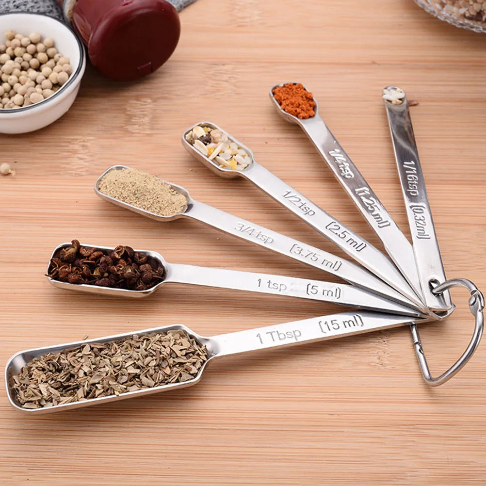 7Pcs Stainless Steel Measuring Spoon Set Professional Kitchen Baking Tools Multi Functional Measuring Cups for Coffee Flour Milk