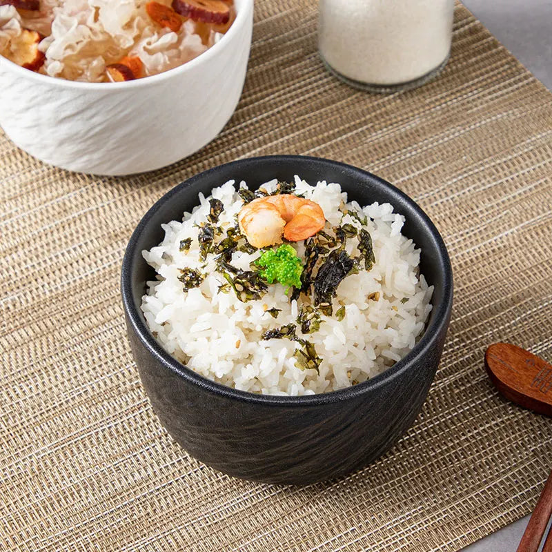 Ceramic Rice Bowls Household 6 Inch Stone Pattern Underglaze Colour Solid Dining Tableware Japanese New Round Breakfast Bowl