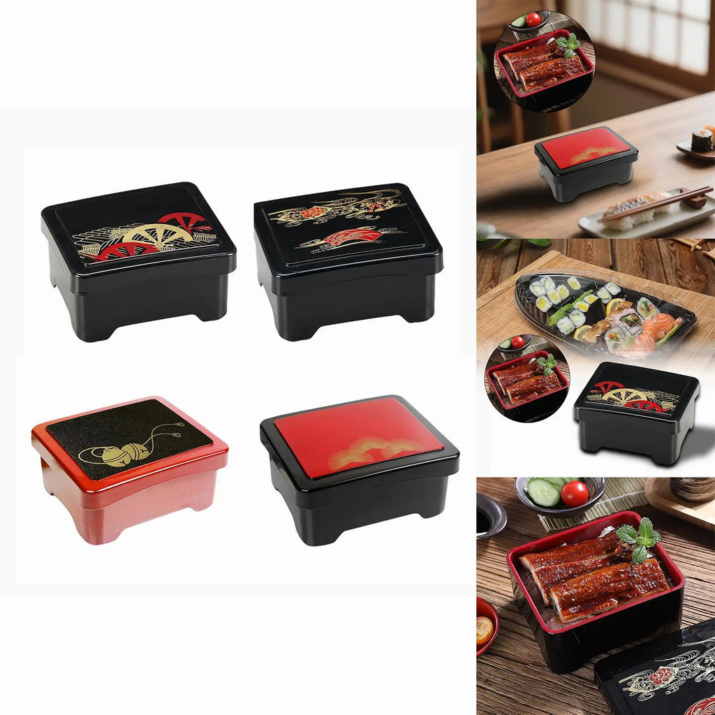 Unadon Box Airtight Lid Reusable Sushi Container Food Container Japanese Lunch Box for Dinner Sushi Dried Fruit Dessert Travel
