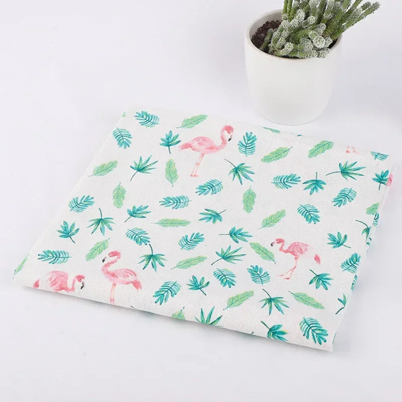 Printed Linen Cotton Fabric Cloth For Curtain Christmas Home Tablecloth Table Runner Pillow Cushion Handwork Sewing Placemat Bag