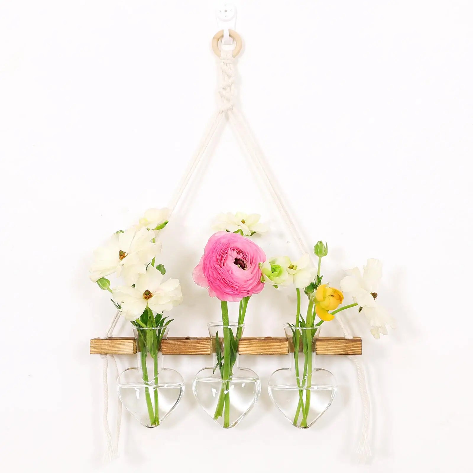 Wall Hanging Planter Flower Pot Wooden Frame Home Office Garden
