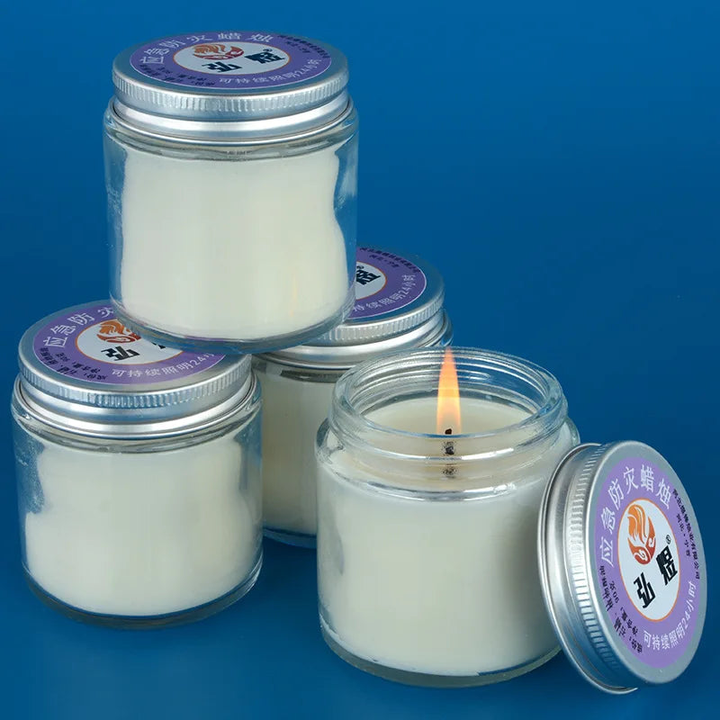 Glass Candles Emergency Disaster Prevention Safety Lighting Candle Cups Home Smokeless and Odorless Outdoor Candles