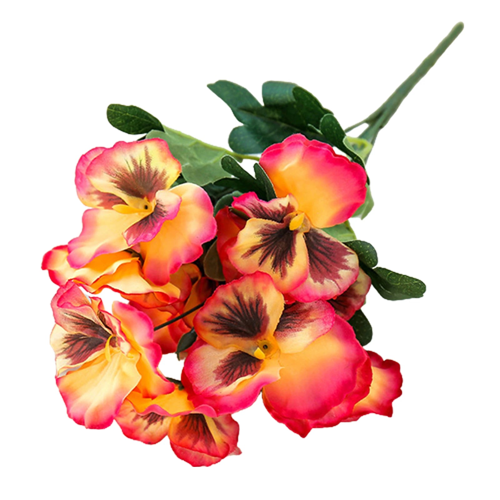 Colorful For Wedding Party Decoration Pansy Fake Flower Bouquet Artificial DIY Craft Red/Orange/Purple Rose Red