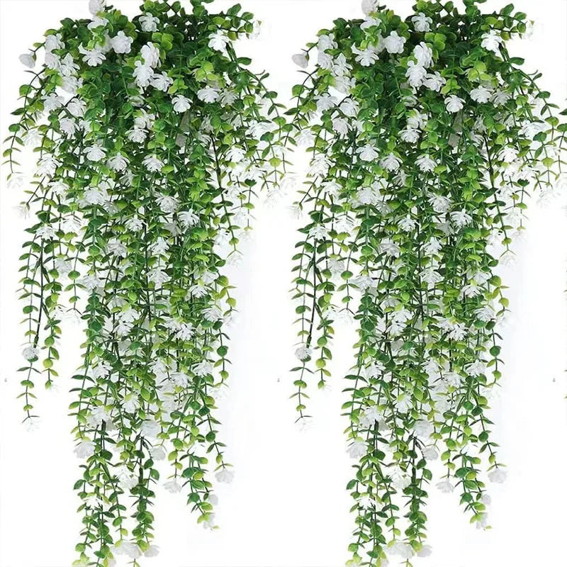 78CM Artificial Flower Eucalyptus Camellia Rattan Money Leaf Rose Wall Hanging Wedding Gardening Home Wedding Decoration